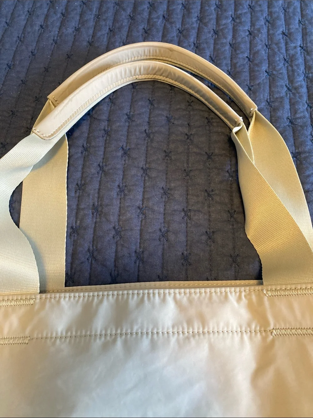 Athleta All About Tote Bag. Cream EUC. Note light stains at bottom